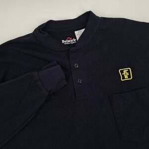 Bulwark FR Flame Resistant Long Sleeve Henley Work Shirt Men's 3XL Navy